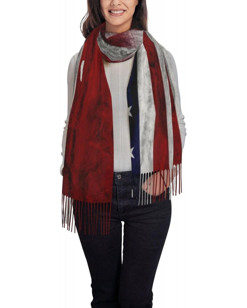 US Netherlands America Flag Scarf for Women Winter Warm Travel Silk Scarves $17.34 Scarves