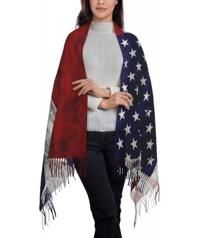 US Netherlands America Flag Scarf for Women Winter Warm Travel Silk Scarves $17.34 Scarves