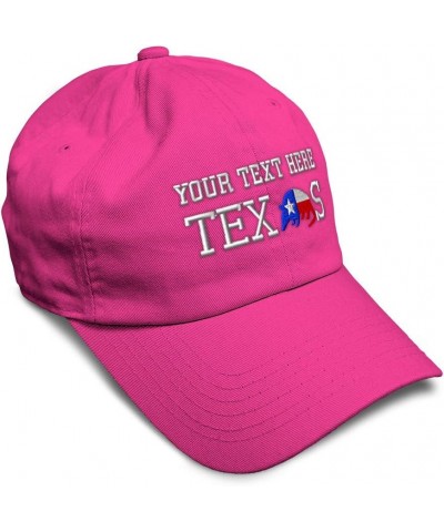 Soft Baseball Cap Texas Armadillo Embroidery Flags Nation Twill Cotton Dad Hats for Men & Women Hot Pink Personalized Text He...