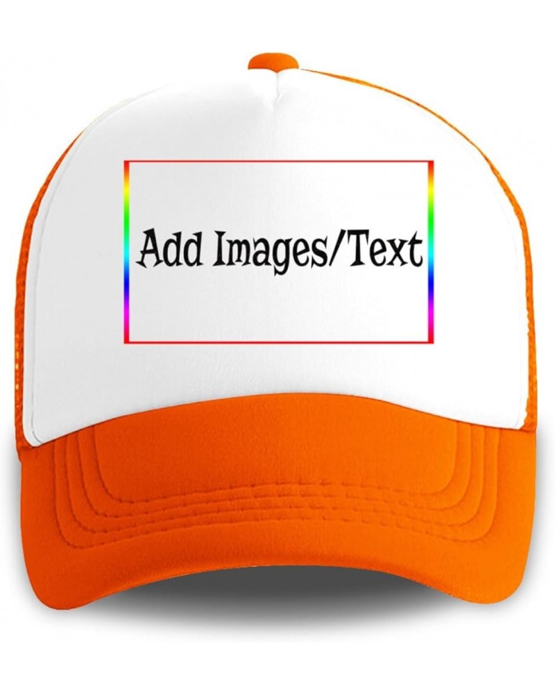 Custom Sun Visor Hat Add Images Text Curved Mesh Hat Teacher's Day Gifts Orange 0 $11.49 Sun Hats