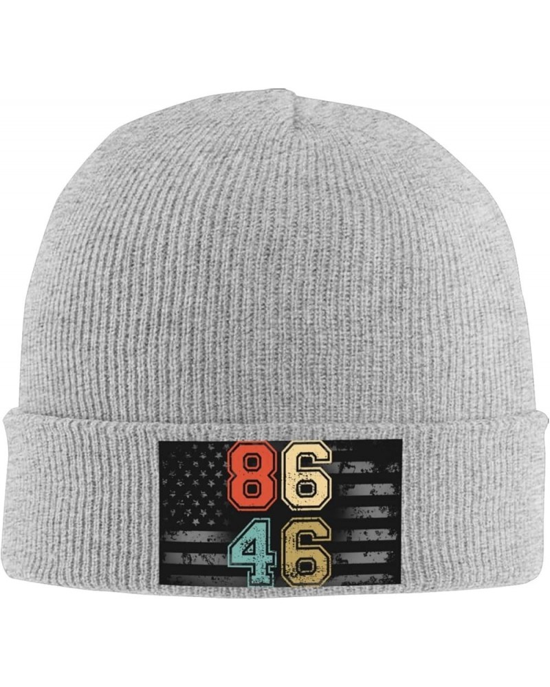 8646 Impeach Biden Knit Hats Winter Warm Chunky Beanie Hat for Men Women Gray $14.32 Skullies & Beanies