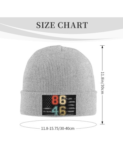 8646 Impeach Biden Knit Hats Winter Warm Chunky Beanie Hat for Men Women Gray $14.32 Skullies & Beanies