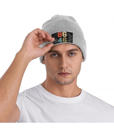 8646 Impeach Biden Knit Hats Winter Warm Chunky Beanie Hat for Men Women Gray $14.32 Skullies & Beanies