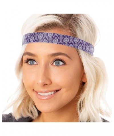 Women's Adjustable NO Slip Victorian Scroll & Flower Headband Multi Packs Purple/Navy Glitter/Blue 3pk $10.78 Headbands