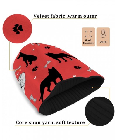 Dogs & Bones Beanie Hat Slouchy for Women Men Double Side Wear Skully Cap Knitting Kit Thick Warm Soft for Cold Weather, Blac...