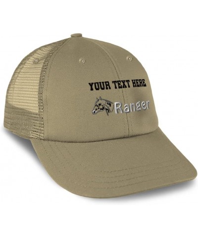 Custom Custom Trucker Hat Baseball Cap Ranger Horses Pony Cotton Equestrian Dad Hats for Men & Women Khaki Personalized Text ...