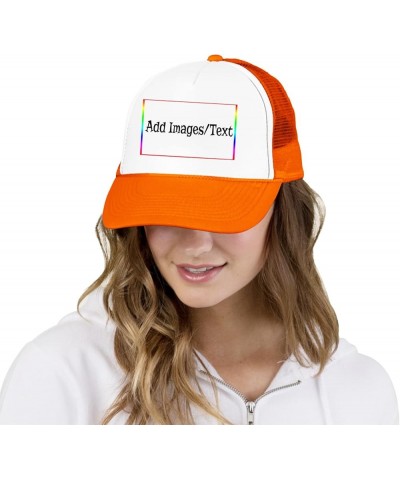 Custom Sun Visor Hat Add Images Text Curved Mesh Hat Teacher's Day Gifts Orange 0 $11.49 Sun Hats