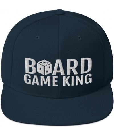 Board Game King Dice Flatbrim Flat Brim Snapback Hat Dark Navy $19.50 Baseball Caps