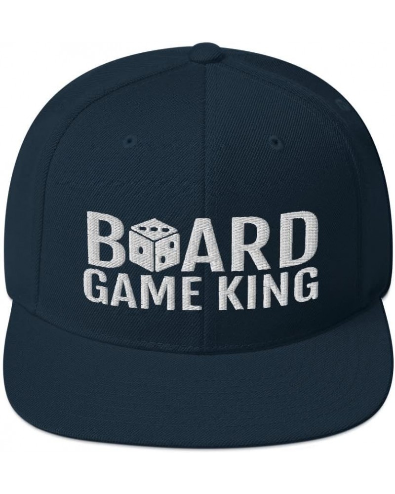 Board Game King Dice Flatbrim Flat Brim Snapback Hat Dark Navy $19.50 Baseball Caps