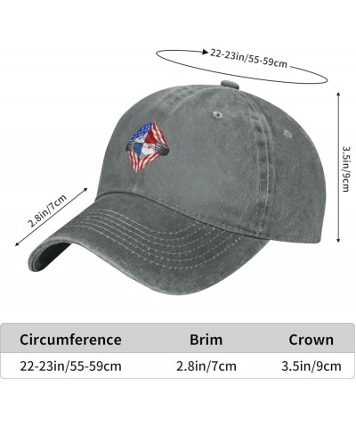 Panama USA Flag Baseball Caps Womans Men's Washed Cowboy Flat Brim Hat Adjustable Duck Tongue Hat Gray $12.94 Cowboy Hats