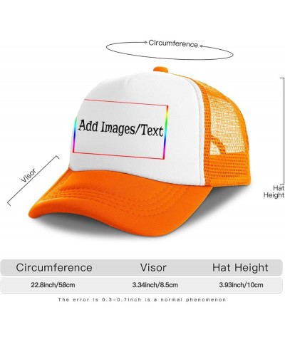 Custom Sun Visor Hat Add Images Text Curved Mesh Hat Teacher's Day Gifts Orange 0 $11.49 Sun Hats