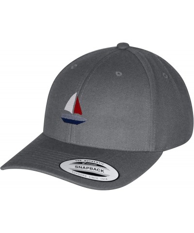 Cute Boat Curved Bill Snapback Outdoor Cap Sailor Ocean Dark Grey $15.38 Baseball Caps