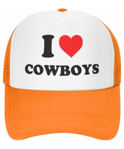 I Heart-Love-Cowboys-Trucker Hat Funny Hats Men Women Foam Baseball Caps Crazy Goofy Party Gifts Orange Trucker Hats Funny $7...