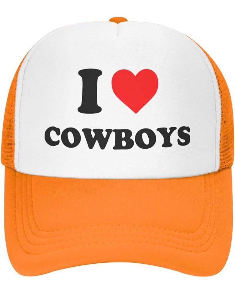 I Heart-Love-Cowboys-Trucker Hat Funny Hats Men Women Foam Baseball Caps Crazy Goofy Party Gifts Orange Trucker Hats Funny $7...