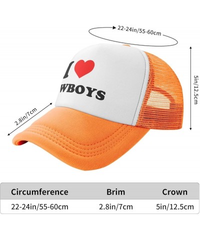 I Heart-Love-Cowboys-Trucker Hat Funny Hats Men Women Foam Baseball Caps Crazy Goofy Party Gifts Orange Trucker Hats Funny $7...