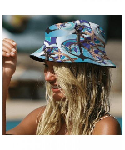 Cool Bucket Hats Anchor Seamless Bucket Hat Palm Tree Trendy Hat Hiking Accessories for Camping Must Haves Steering Wheel 3 $...