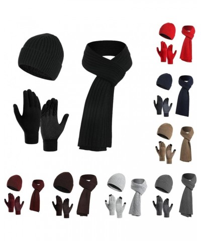 Benie Hat Scarf and Glove Set, Women Hats 3-Piece, Touchscreen Gloves, Winter Hats for Women Men 2023 Navy $12.95 Scarves