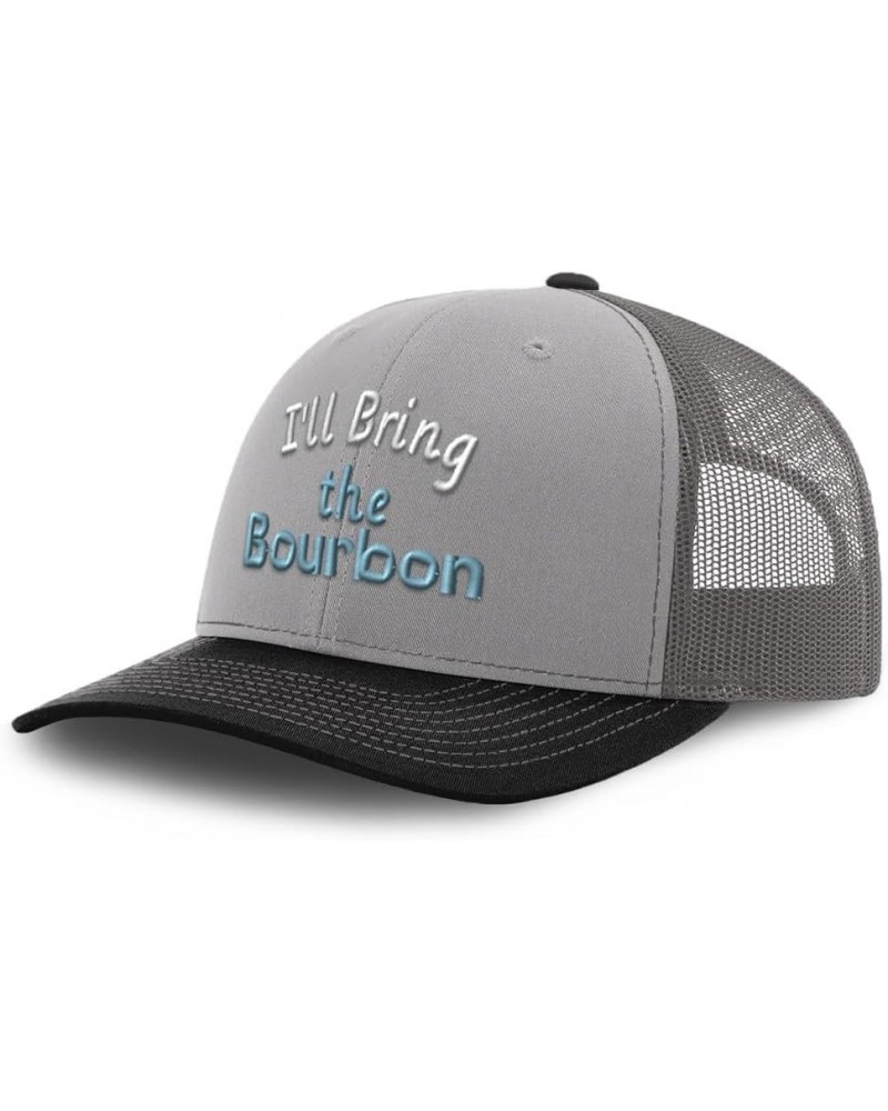 Richardson Trucker Hat I'll Bring The Bourbon Polyester Baseball Cap Silver Black $16.09 Baseball Caps