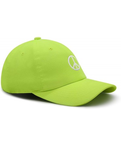 Peace Symbol Premium Dad Hat Embroidered Cotton Baseball Cap White Neon Yellow $11.74 Baseball Caps