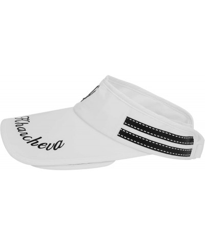 Women Summer Sun Visor Hat UV Protection Wide Brim Sun Hat with Retractable Visor Beach Cap Empty Top Hat White $10.79 Visors