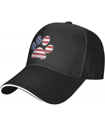 American Flag Dog Paw Sandwich Hat Adjustable Washable Adult Duck Sandwich Hat Black Black $15.70 Cowboy Hats