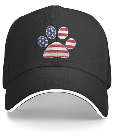 American Flag Dog Paw Sandwich Hat Adjustable Washable Adult Duck Sandwich Hat Black Black $15.70 Cowboy Hats