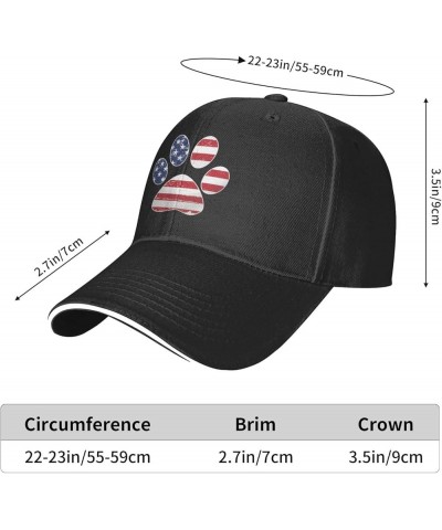 American Flag Dog Paw Sandwich Hat Adjustable Washable Adult Duck Sandwich Hat Black Black $15.70 Cowboy Hats