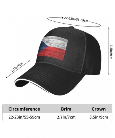 Czech Republic Flag Comfortable Sandwich Bill Cap Perfect for Leisure Black $12.24 Baseball Caps