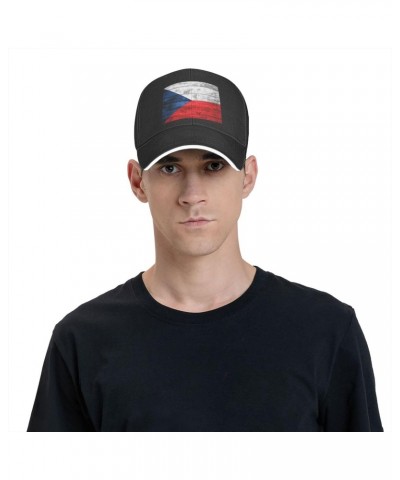 Czech Republic Flag Comfortable Sandwich Bill Cap Perfect for Leisure Black $12.24 Baseball Caps