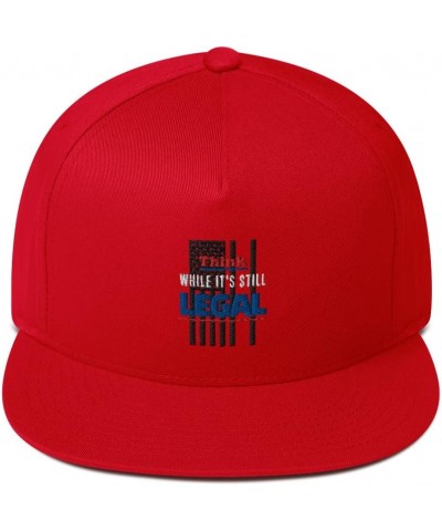 Think While It's Still Legal Sketch Blue Red White Snapbacks Red $17.21 Baseball Caps