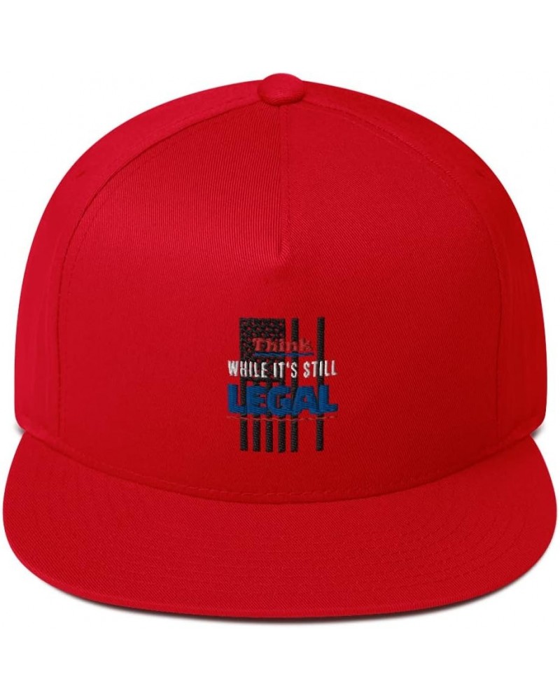 Think While It's Still Legal Sketch Blue Red White Snapbacks Red $17.21 Baseball Caps