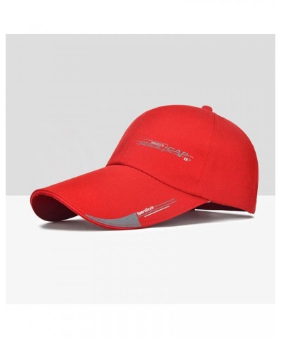 Visor Baseball Cap Buns Messy Hat Plain Trucker Ponytail Unisex Baseball Caps Baseball Cap with Long Visor Red $7.83 Baseball...