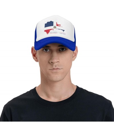 The Dominican Republic Mesh Baseball Cap Hat for Men Women Blue $12.17 Baseball Caps