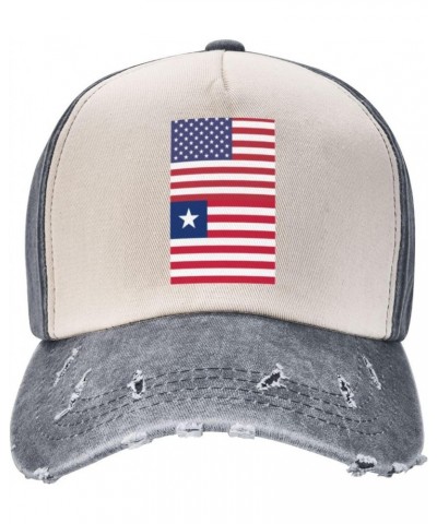 America Liberia Friendship Flag Upgrade Your Style with Funny Adjustable Cotton Baseball Caps for Men and Women Gray $17.79 B...