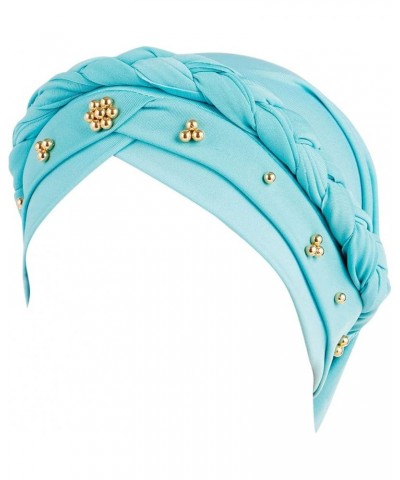 Baseball Cap Lighted Cap Beaded Turban Wrap Headscarf Baseball Caps Dad Hats Vintage Muslim Hat - Light Blue $13.77 Skullies ...