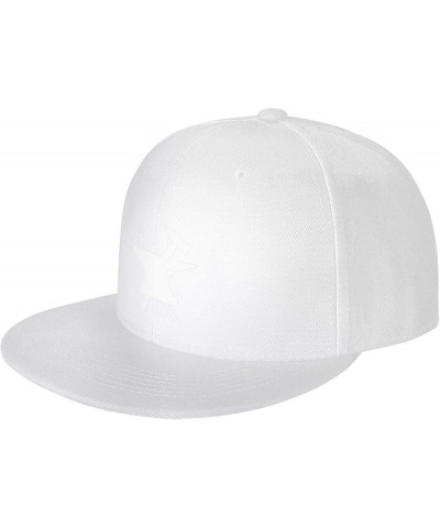 Blacksmith Hammer Logo Baseball Cap for Men Or Women Flat Brim Hat Adjustable Black White $16.92 Baseball Caps