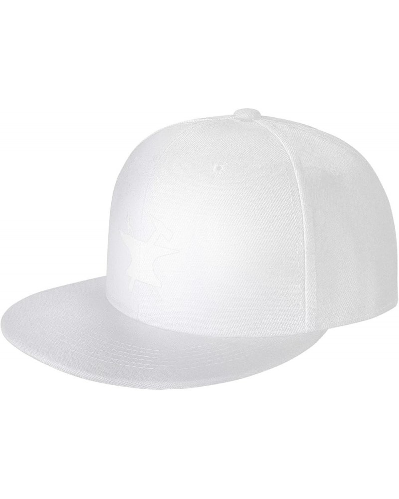 Blacksmith Hammer Logo Baseball Cap for Men Or Women Flat Brim Hat Adjustable Black White $16.92 Baseball Caps