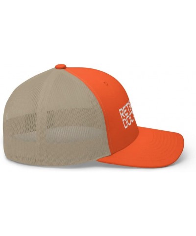 Retired Doctor Retirement Trucker Cap Mesh Hat Adjustable Rustic Orange/ Khaki $13.78 Baseball Caps