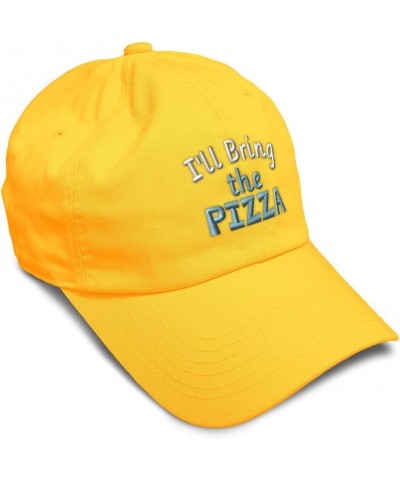 Soft Baseball Cap I'll Bring The Pizza Cotton Dad Hats for Men & Women Golden Yellow $12.60 Baseball Caps