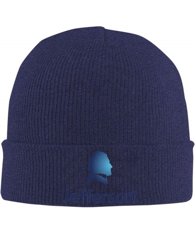 Thomas Jefferson University Logo Beanie Hat for Men and Women Winter Warm Hats Knit Slouchy Thick Skull Cap Navy Blue $6.88 S...