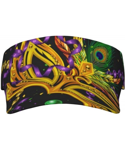 Sport Sun Visor Hat Women Men Adjustable Empty Top Beach Golf Baseball Uv Cap for Women and Men Mardi Gras Surface $9.53 Visors