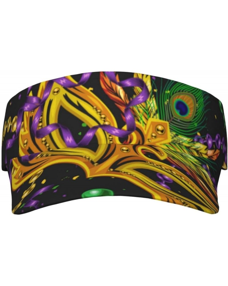 Sport Sun Visor Hat Women Men Adjustable Empty Top Beach Golf Baseball Uv Cap for Women and Men Mardi Gras Surface $9.53 Visors