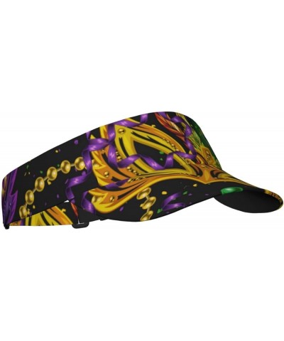 Sport Sun Visor Hat Women Men Adjustable Empty Top Beach Golf Baseball Uv Cap for Women and Men Mardi Gras Surface $9.53 Visors