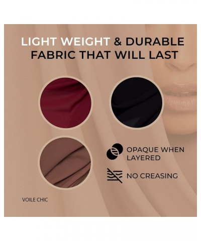 Hijab Scarf For Women Premium Chiffon Wrap Head Scarf Non-Slip Black , Burgundy, Mocha Brown $29.43 Scarves