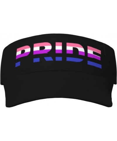 Genderfluid Pride Flag LGBTQ Unisex Sun Visor Cap - Ultimate UV Protection for Stylish Outdoor Fun! Black $11.46 Visors