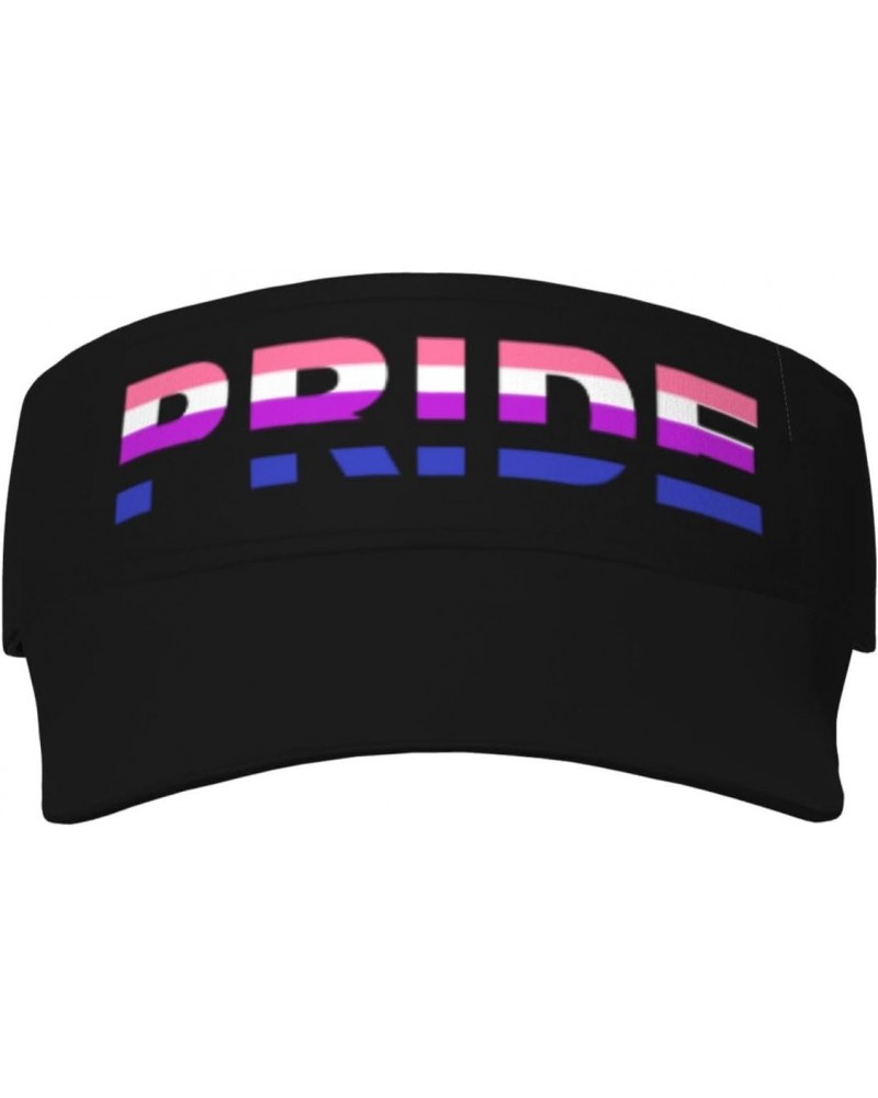 Genderfluid Pride Flag LGBTQ Unisex Sun Visor Cap - Ultimate UV Protection for Stylish Outdoor Fun! Black $11.46 Visors