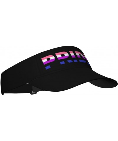 Genderfluid Pride Flag LGBTQ Unisex Sun Visor Cap - Ultimate UV Protection for Stylish Outdoor Fun! Black $11.46 Visors