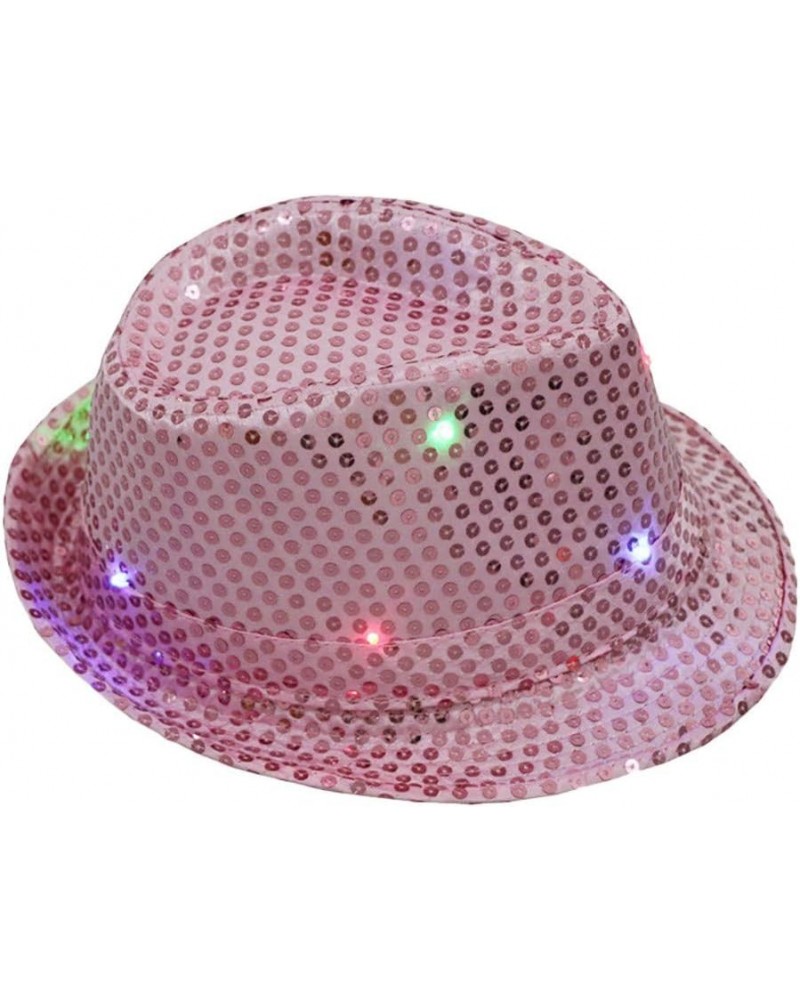 Sequin Hat for Man and Women,Western Sequin Fedora Hat Bling Dance Hats H801_pink $6.99 Balaclavas