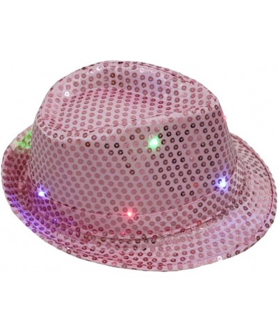 Sequin Hat for Man and Women,Western Sequin Fedora Hat Bling Dance Hats H801_pink $6.99 Balaclavas