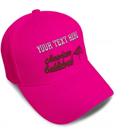 Baseball Cap American Saddlebred Horses Breed Acrylic Pony Dad Hats for Men and Women Hot Pink Personalized Text Here $16.19 ...